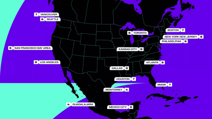 2026世界杯小组赛比赛城市分布