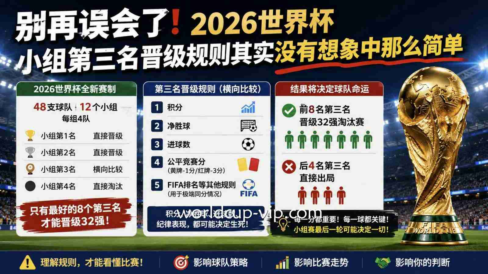 别再误会了！2026世界杯小组第三名晋级规则其实没有想象中那么简单